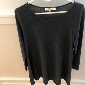 Dark gray long sleeve T-shirt dress